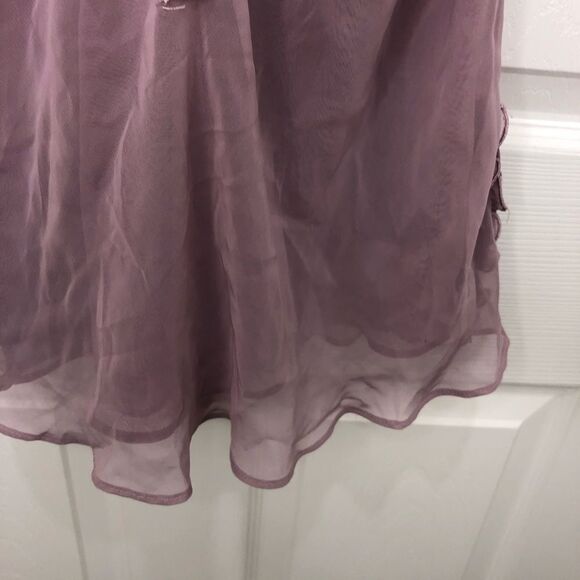 Sensara dusty pink sheer tank blouse with adjustable straps, size medium - Picture 5 of 14